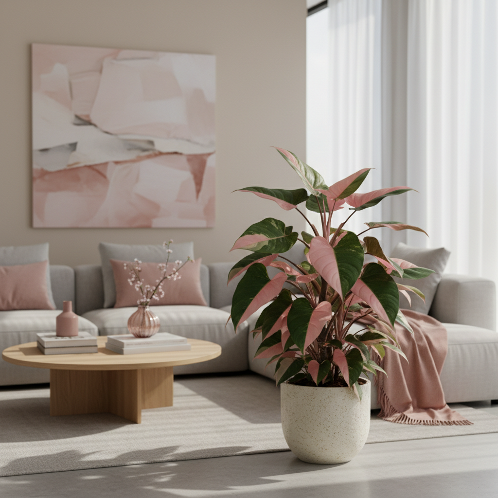 Pink Philodendron décor styling